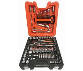 Juego de llaves de vaso cuadradas de 1/4' - 3/8' -1/2' con perfil hexagonal métrico con juego de llaves de engranaje - 137 piezas | S137