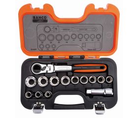 Juego de vasos pasantes con carraca de cabeza flexible/alargaderas | S140T