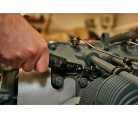 Llave dinamométrica de disparo mecánica ajustable con visor y cabeza intercambiable de conexión rectangular | 74W9/74W14