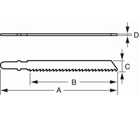 Hojas de calar de anclaje en T para cortes en metal y madera | 91-WM
