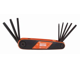 Juego de llaves hexagonales Torx en navaja con acabado fosfatado y mango suave (8 piezas) | BE-8975B