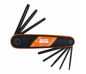 Juego de llaves hexagonales tipo allen en navaja TORX® con acabado fosfatado y botón (8 piezas) | BE-8976B