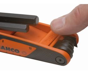 Juego de llaves hexagonales tipo allen en navaja métricas con acabado fosfatado y mango bi-componente - siete unidades | BE-9777B