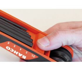 Juego de llaves hexagonales tipo allen en navaja métricas con acabado fosfatado y mango bi-componente - siete unidades | BE-9777B