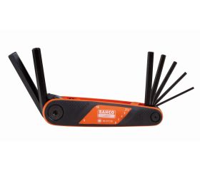 Juego de llaves hexagonales tipo allen en navaja métricas con acabado fosfatado y mango bi-componente - siete unidades | BE-9777B