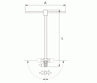 Llave en T con vaso articulado (500&nbsp;mm de largo) | BE1TS