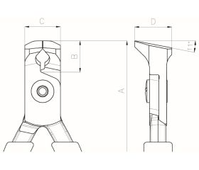 Alicates de corte frontal compactos con mangos de PVC naranjas | C3230