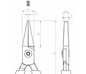 Alicates de boca plana compactos con mangos de PVC naranjas | C3430
