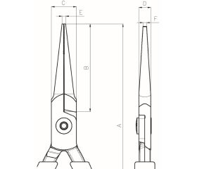 Alicates de boca semirredonda de aguja compactos con mangos de PVC naranjas | C3630/C3640