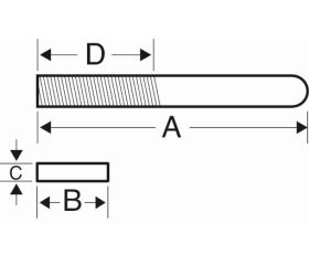 Lima de contacto plana, corte suave, sin mango | 1-115