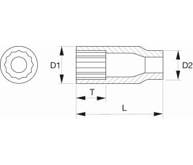 Vasos serie larga con cuadrado de 3/8