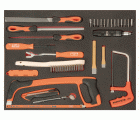 Juego de herramientas de corte, limas y destornilladores a golpe en bandeja de foam 3/3 Fit&Go (36&nbsp;piezas) | FF1A168