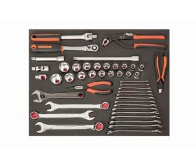 Juego de vasos y llaves en bandeja de foam 3/3 Fit&Go, 46 piezas | FF1A37