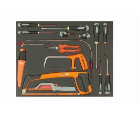 Juego de destornilladores y herramientas de corte en bandeja de foam 3/3 Fit&Go, 16 piezas | FF1A5023