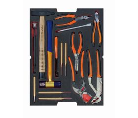 Composición de herramientas en bandeja de foam para maletas rígidas 