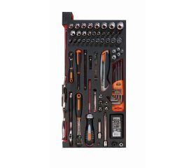 Bandeja de foam con composición de herramientas en pulgadas para nuestras cajas metálicas de las series 1483K y 1483KHD (98 piezas) | FF3A05