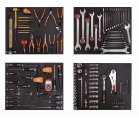 Composición en 4 foams de herramientas para automoción (168 piezas) | FF1ASET-AUTO2