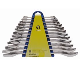 Juego de 12 llaves fijas de dos bocas con soporte | 10-12-H