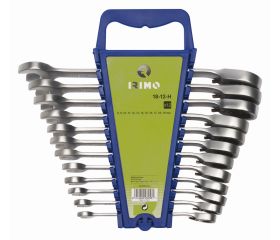 Juego de llaves combinadas con carraca, con soporte, 12 piezas | 18-12-H