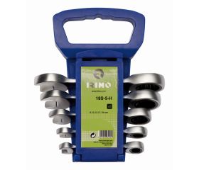 Juego de 5 llaves combinadas con carraca Stubby y con soporte | 18S-5-H