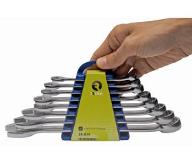 Juego de 8 llaves combinadas con soporte | 25-8-H