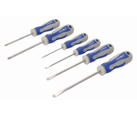 Juego de destornilladores ranurados y Pozidriv, 6 piezas | 459-6A-C