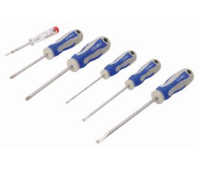 Juego de destornilladores ranurados y Phillips, 6 piezas | 459-6C-C