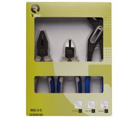 Juego de alicates y tenaza articulada, 3 piezas | 602-3-C