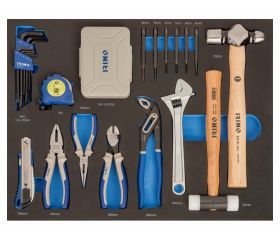 Herramientas de golpeo, alicates y puntas en bandejas de foam 3/3 (85 piezas) | IFF1A002