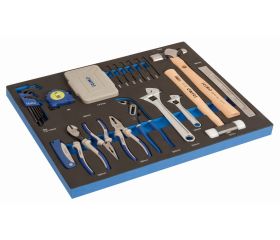 Herramientas de golpeo, alicates y puntas en bandejas de foam 3/3 (87 piezas) | IFF1A005