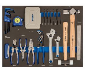 Herramientas de golpeo, alicates y puntas en bandejas de foam 3/3 (87 piezas) | IFF1A005