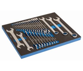 Llaves combinadas y llaves fijas en bandeja de foam 3/3 (31 piezas) | IFF1A006