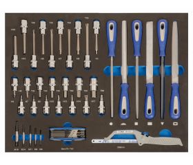 Puntas de vasos, limas y herramientas de corte en bandeja de foam 3/3 (44 piezas) | IFF1A007