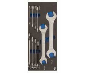 Llaves fijas de dos bocas en bandeja de foam 1/3 (10 piezas) | IFF1E003