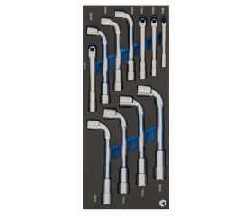 Llaves de tubo de dos bocas hexagonales en bandeja de foam 1/3 (11 piezas) | IFF1E005