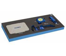 Herramientas de medición, puntas y linterna en bandeja de foam 1/3 (72 piezas) | IFF1E019