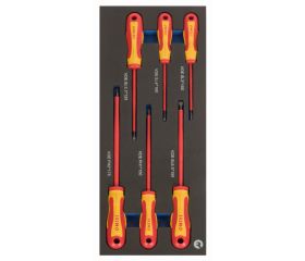 Destornilladores aislados ranurados y Phillips en bandeja de foam 1/3 (6 piezas) | IFF1E025