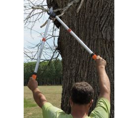 Tijeras de podar de dos manos de corte deslizante telescópicas, para expertos, de 40 mm y con mango bi-componente | PG-19