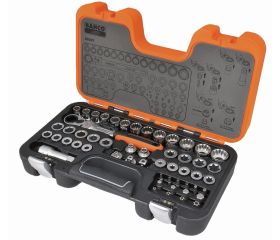 Juego de vasos pasantes con carraca de cabeza flexible/adaptadores | S530T