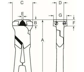Tenazas de encofrador con extremo de alto apalancamiento con acabado fosfatado | 1519D