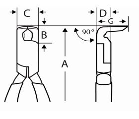Alicates de corte diagonal a 90° con mangos recubiertos de PVC y acabado fosfatado | 2190PD