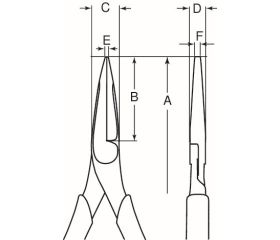Alicates de boca plana largos con mangos bi-componentes y acabado lacado | 2471G