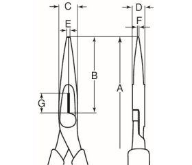Alicates de boca semirredonda ERGO™ con anilla de seguridad | TAH2430G