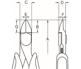 Alicates compactos de corte diagonal ERGO™ con mango bi-componente y acabado fosfatado | 4130, 4131