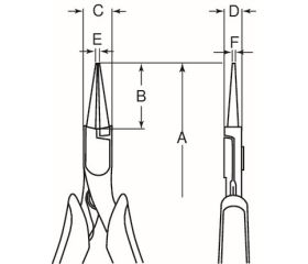 Alicates de boca redonda compactos ERGO™ con mangos bi-componentes y acabado fosfatado | 4530
