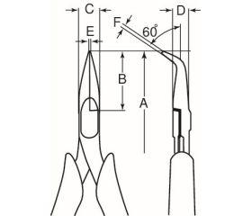Alicates de boca semirredonda con punta curvada a 60° ERGO™, mangos bi-componentes y acabado fosfatado | 4833
