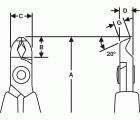Alicates de corte oblicuo de 20° cortos, 0,2-1,2&nbsp;mm | 8211