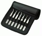Juego de pinzas SMD anti-magnéticas de acero inoxidable (7&nbsp;piezas/estuche) | 9854