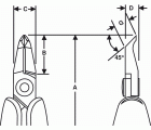 Alicates de corte oblicuo de 45°, de cabeza larga y en relieve ERGO™, 0,2&nbsp;mm-0,8&nbsp;mm | RX 8248