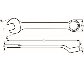 Llaves combinadas acodadas métricas con acabado cromado | 1952M